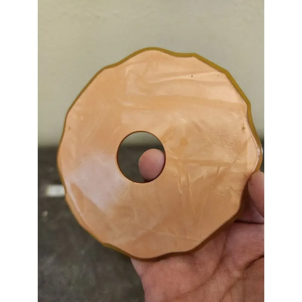 VINTAGE AMBER GLASS‎ HAIR RECIEVER WITH CELLULOID LID